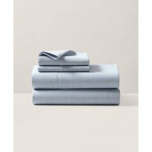 NEW Ralph Lauren Workshirt Chambray Queen Flat Sheet Blue MSRP $215